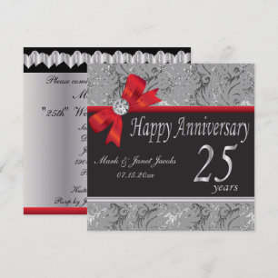 Invitation 25e anniversaire de mariage d'argent