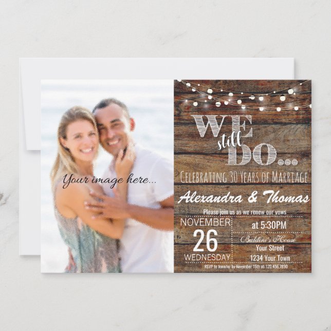 Invitation 25e anniversaire de mariage, Nous célébrons toujou (Devant)