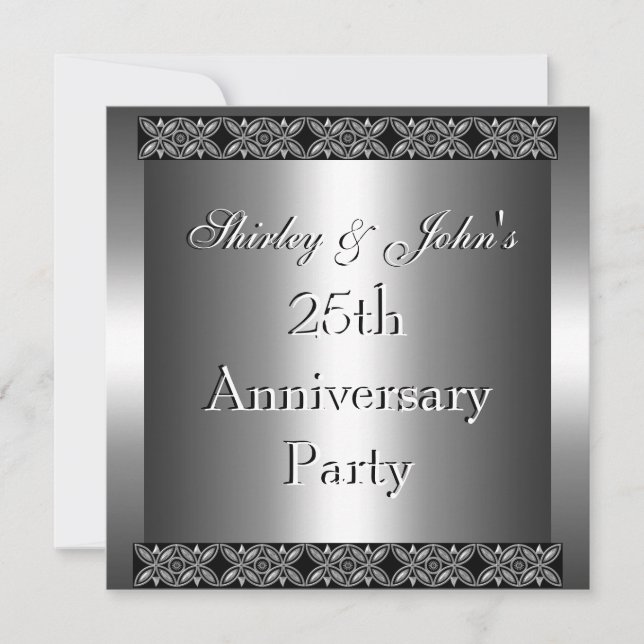 Invitation 25e anniversaire de mariage Party Argen (Devant)