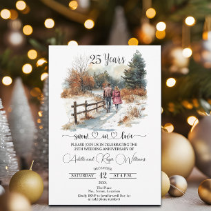 Invitation 25e anniversaire de mariage Paysage hivernal roman