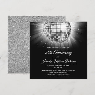 Invitation 25e anniversaire de Mariage soirée boule Disco Arg