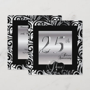 Invitation 25e anniversaire du Mariage d'argent