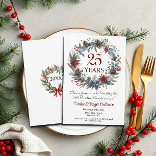 Invitation 25e anniversaire du Mariage d'argent Hiver