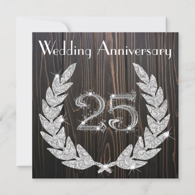 Invitation 25e anniversaire du Mariage Diamond Laurel (Devant)