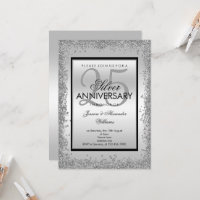 25e anniversaire du Mariage Glitzy Silver & Black