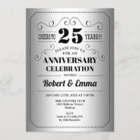 25e anniversaire du Mariage - Silver Black