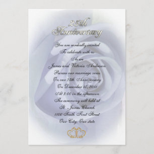 Invitation 25e anniversaire du Mariage vow renouveau Roses bl