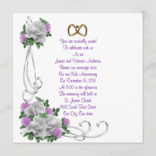 Invitation 25e anniversaire du renouveau du voeu des Mariages