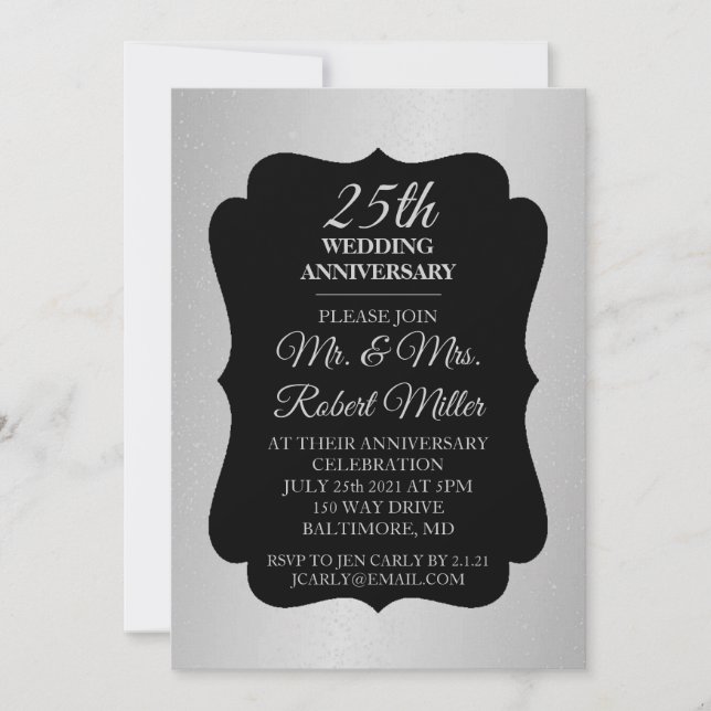 Invitation - 25e anniversaire Mariage Argent Confe (Devant)