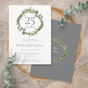 Invitation 25e anniversaire Mariage d'argent Garland