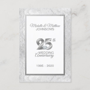 Invitation 25e anniversaire Mariage d'argent personnalisé
