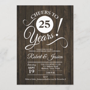 Invitation 25e anniversaire Mariage en Russie - Bois