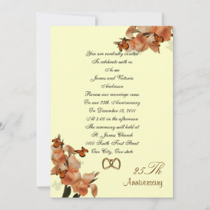 Invitation 25e anniversaire mariage Renouveau de Vow