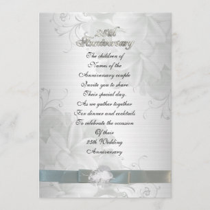 Invitation 25e anniversaire pour l'invitation des parents