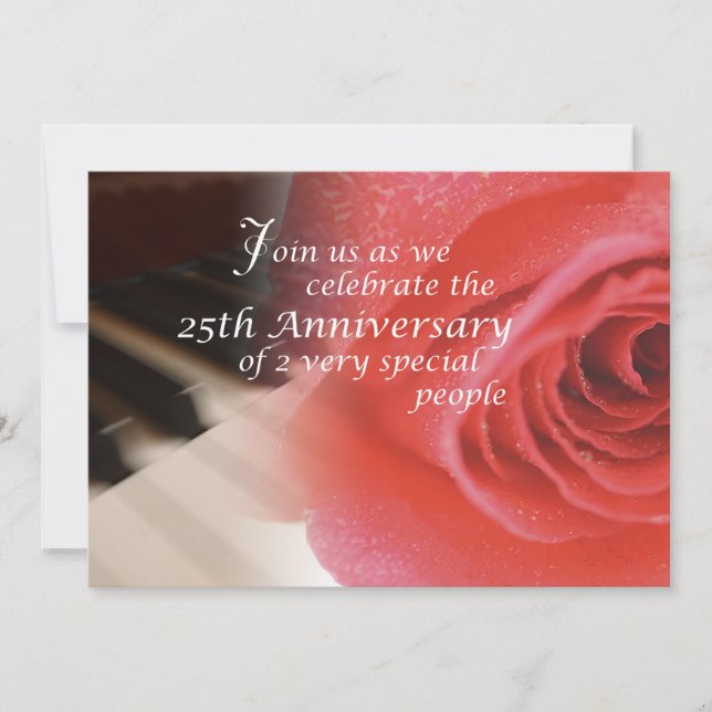 Invitation 25e anniversaire, Rose de piano (Devant)