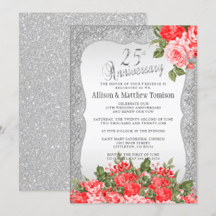 Invitation 25e édition de Glitter Wedding Anniversary   DIY t
