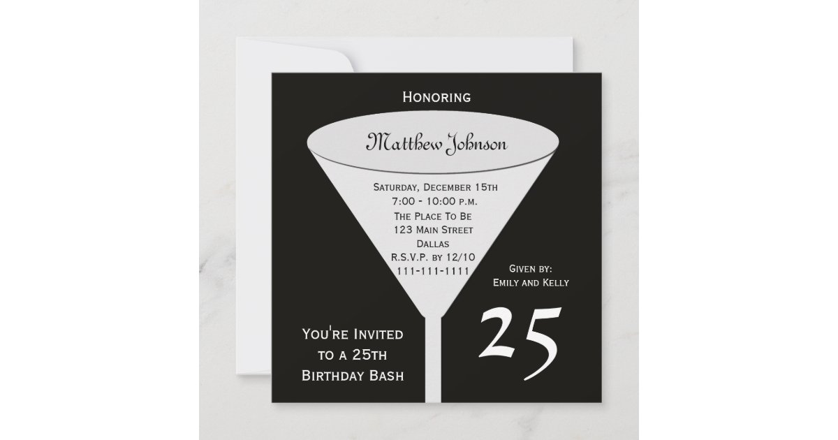 Invitation 25eme Coup D Anniversaire D Invitation De Fete Zazzle Fr