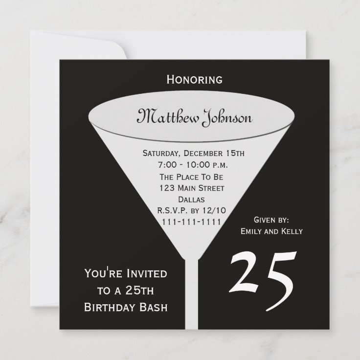 Invitation 25eme Coup D Anniversaire D Invitation De Fete Zazzle Fr