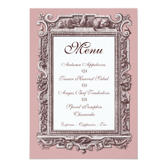 Invitation 25eme Menu De Diner D Anniversaire Du Baroque Zazzle Fr