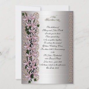 Invitation 25èmes lierre et lis de renouvellement de voeu