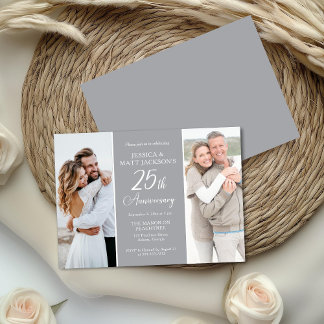 Invitation 25th Wedding Anniversary Celebration Then and Now 