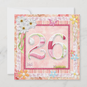 Invitation 26e anniversaire style scrapbooking