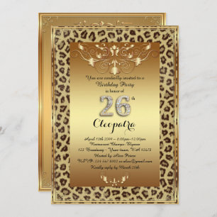 Invitation 26ème, fête d'anniversaire 26ème, or royal de
