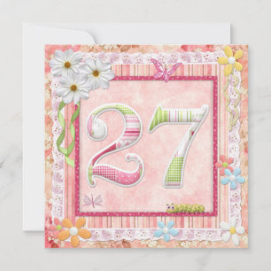 Invitation 27ème anniversaire style scrapbooking