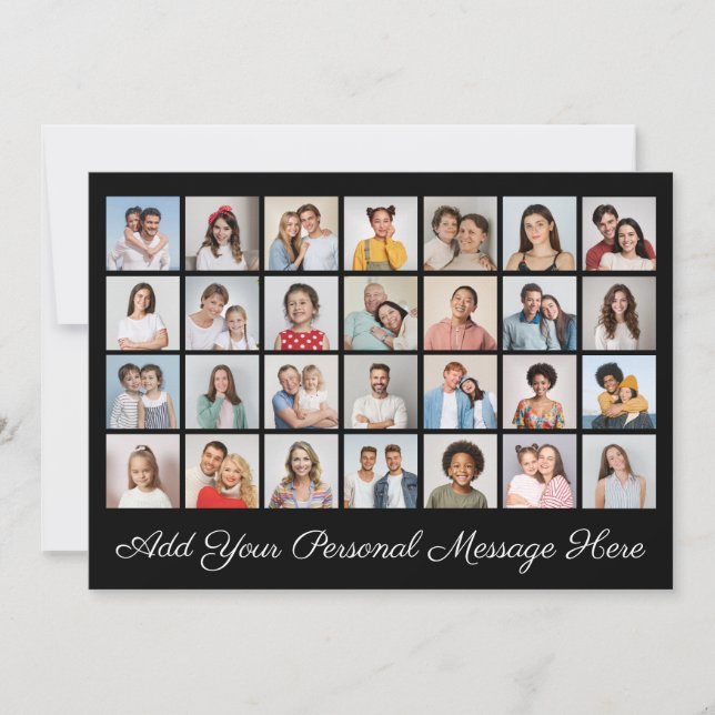Invitation 28 Collage Photo Ajoutez votre propre message  (Devant)