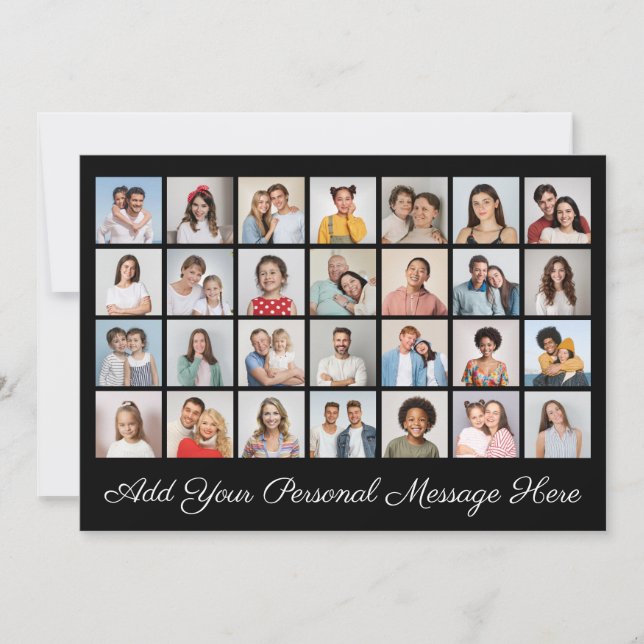 Invitation 28 Photo Collage Ajoutez votre propre vœu  (Devant)
