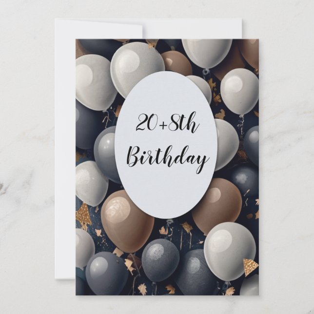 Invitation 28e anniversaire humoristique (Devant)