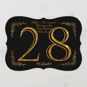 Invitation 28ème, Gatsby de fête d'anniversaire 28ème, grand,