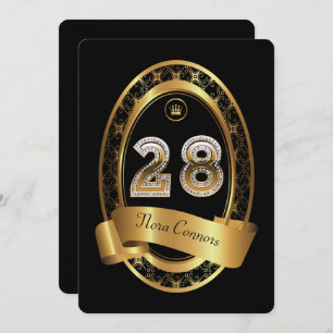 Invitation 28ème, homme de femme de fête d'anniversaire,