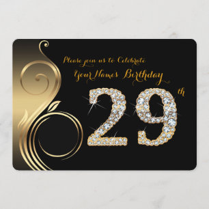 Invitation 29,Invitation d'anniversaire,Nombre de diamants,Ph