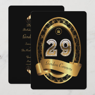 Invitation 29e, femme de fête d'anniversaire homme, couleur é