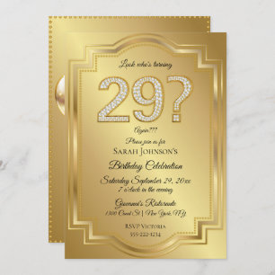 Invitation 29ème humour d'anniversaire d'or et de diamants