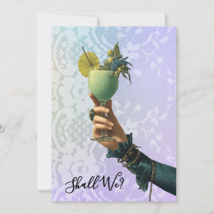 Invitation *~* 2 A101 Cocktail  PHOTO  Orné  EVEILLETTE I