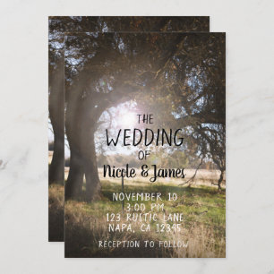 Invitation 2 Arbres rustiques Mariage campagnard de coucher d