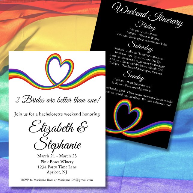 Invitation 2 Mariées sont meilleures qu'un week-end de bachel (Créateur téléchargé)