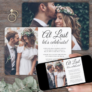 Invitation 2 Photo Au Mariage de la fête du mariage Dernier