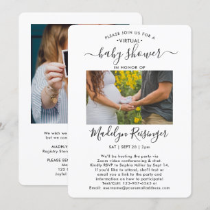 Invitation 2 Photo Baby shower d'interurbain virtuel par cour