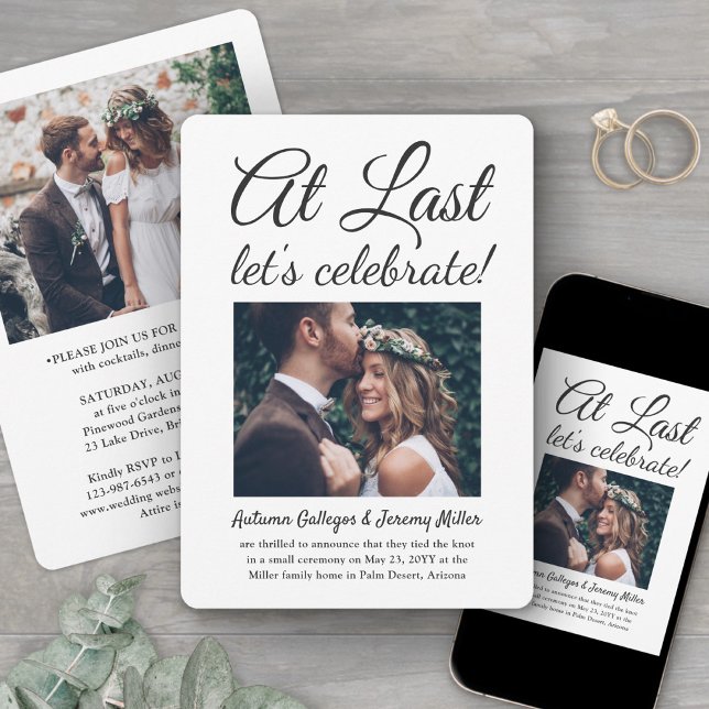 Invitation 2 Photo Enfin Célébration De Réception De Mariage (Créateur téléchargé)
