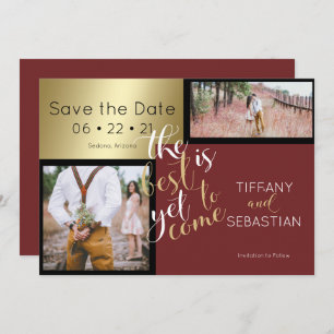 Invitation 2 PHOTO Enregistrer la date Bourgogne