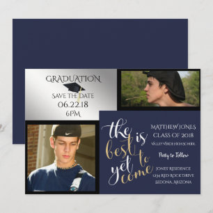 Invitation 2 PHOTO ET CHOISISSEZ VOTRE Bleu COULEUR