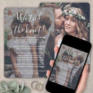 Invitation 2 Photo Nous avons lié le Noeud Réception Mariage 