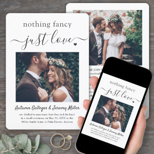 Invitation 2 Photo Rien De Fancy Just Love Mariage Elopement