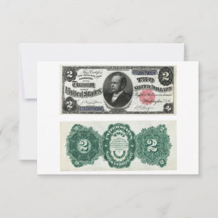 Invitation 2 $ Série de certificats d'argent en billets 1891
