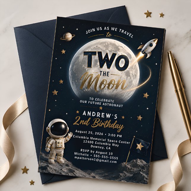 Invitation 2e anniversaire d'astronaute de l'espace (Créateur téléchargé)