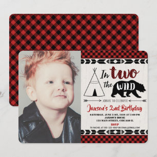 Invitation 2e anniversaire de l'invitation photo garçon sauva
