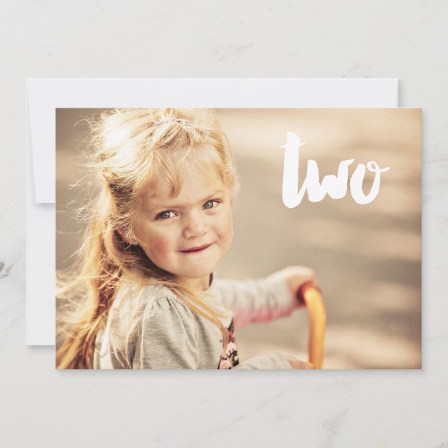 Invitation 2e anniversaire Numéro deux photo Overlay Invitati (Devant)